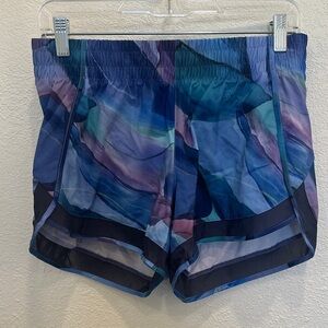 Blue Patterned Women's Shorts